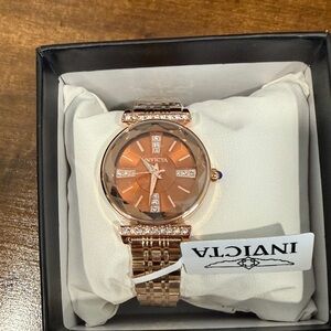 NWT Invicta wildflower Rose Gold Watch with Crystal Details
